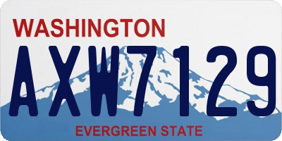 WA license plate AXW7129