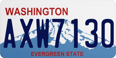 WA license plate AXW7130
