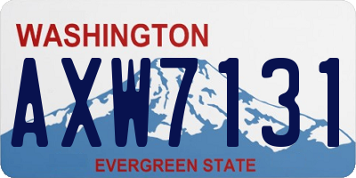 WA license plate AXW7131