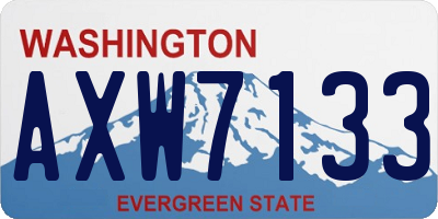 WA license plate AXW7133