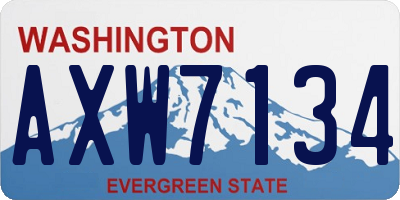 WA license plate AXW7134