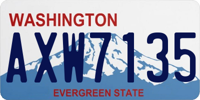 WA license plate AXW7135