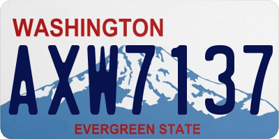 WA license plate AXW7137