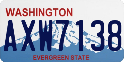 WA license plate AXW7138