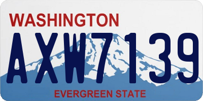 WA license plate AXW7139