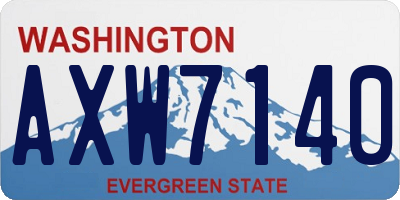 WA license plate AXW7140