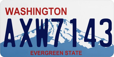 WA license plate AXW7143