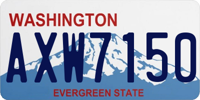 WA license plate AXW7150