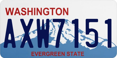 WA license plate AXW7151