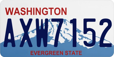 WA license plate AXW7152