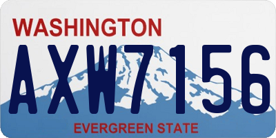 WA license plate AXW7156