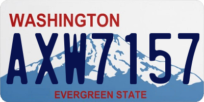 WA license plate AXW7157