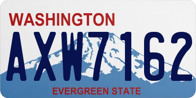 WA license plate AXW7162