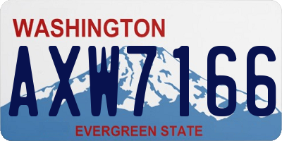 WA license plate AXW7166