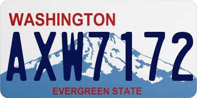WA license plate AXW7172