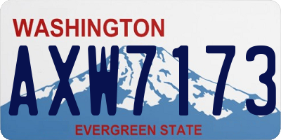 WA license plate AXW7173