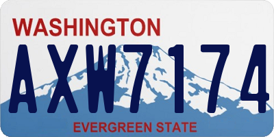 WA license plate AXW7174