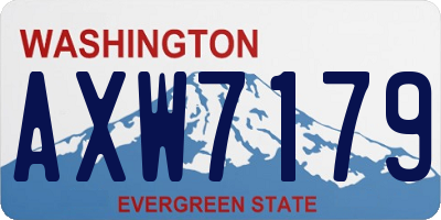 WA license plate AXW7179