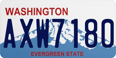 WA license plate AXW7180