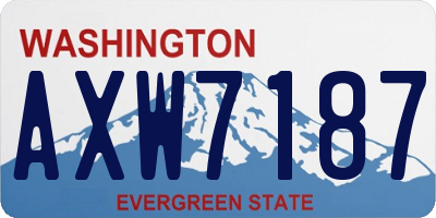 WA license plate AXW7187