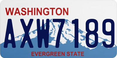 WA license plate AXW7189