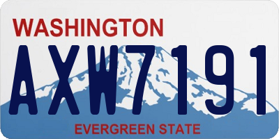 WA license plate AXW7191
