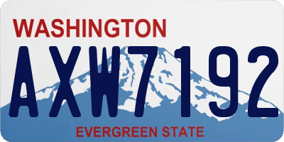 WA license plate AXW7192