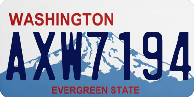 WA license plate AXW7194