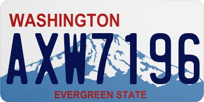 WA license plate AXW7196