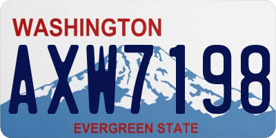 WA license plate AXW7198