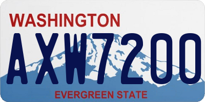 WA license plate AXW7200