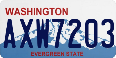 WA license plate AXW7203