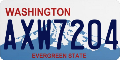 WA license plate AXW7204