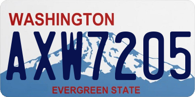 WA license plate AXW7205