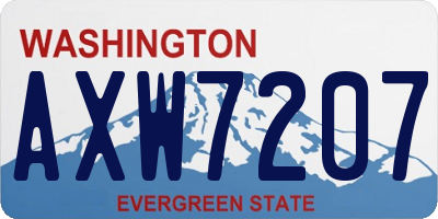 WA license plate AXW7207