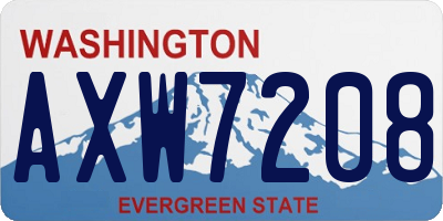 WA license plate AXW7208
