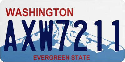 WA license plate AXW7211