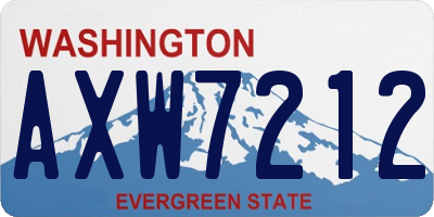 WA license plate AXW7212