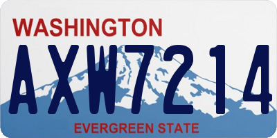 WA license plate AXW7214