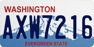 WA license plate AXW7216
