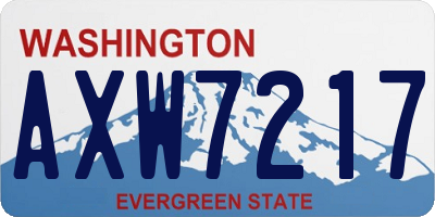 WA license plate AXW7217