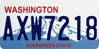 WA license plate AXW7218