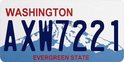 WA license plate AXW7221
