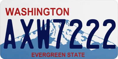 WA license plate AXW7222