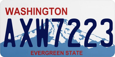 WA license plate AXW7223