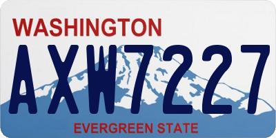 WA license plate AXW7227