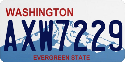 WA license plate AXW7229