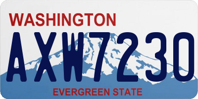 WA license plate AXW7230
