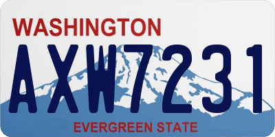 WA license plate AXW7231