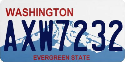 WA license plate AXW7232
